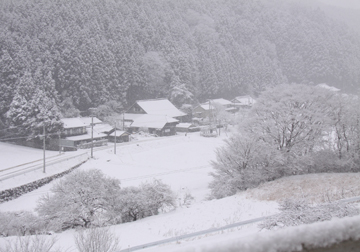 通行止めの高速を降りたらこんな雪景色でした（いわき市ですよ〜）